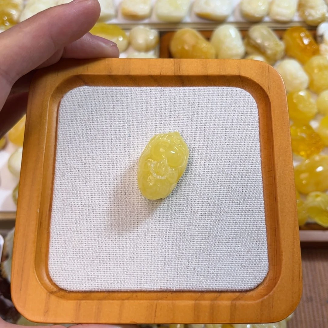 琥珀耳饰未镶嵌蜜蜡美人鱼