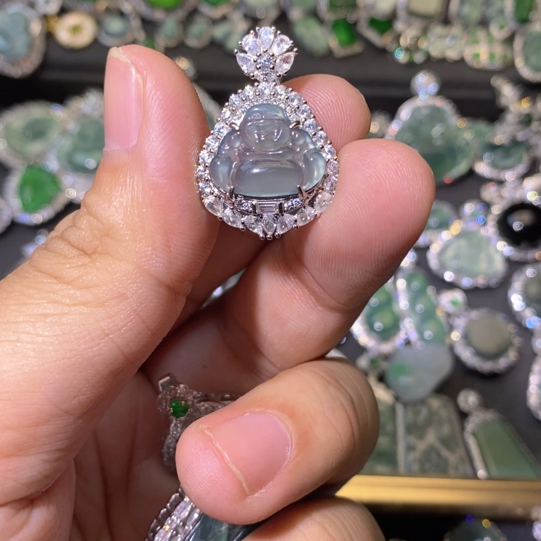 翡翠未镶嵌颈饰天然