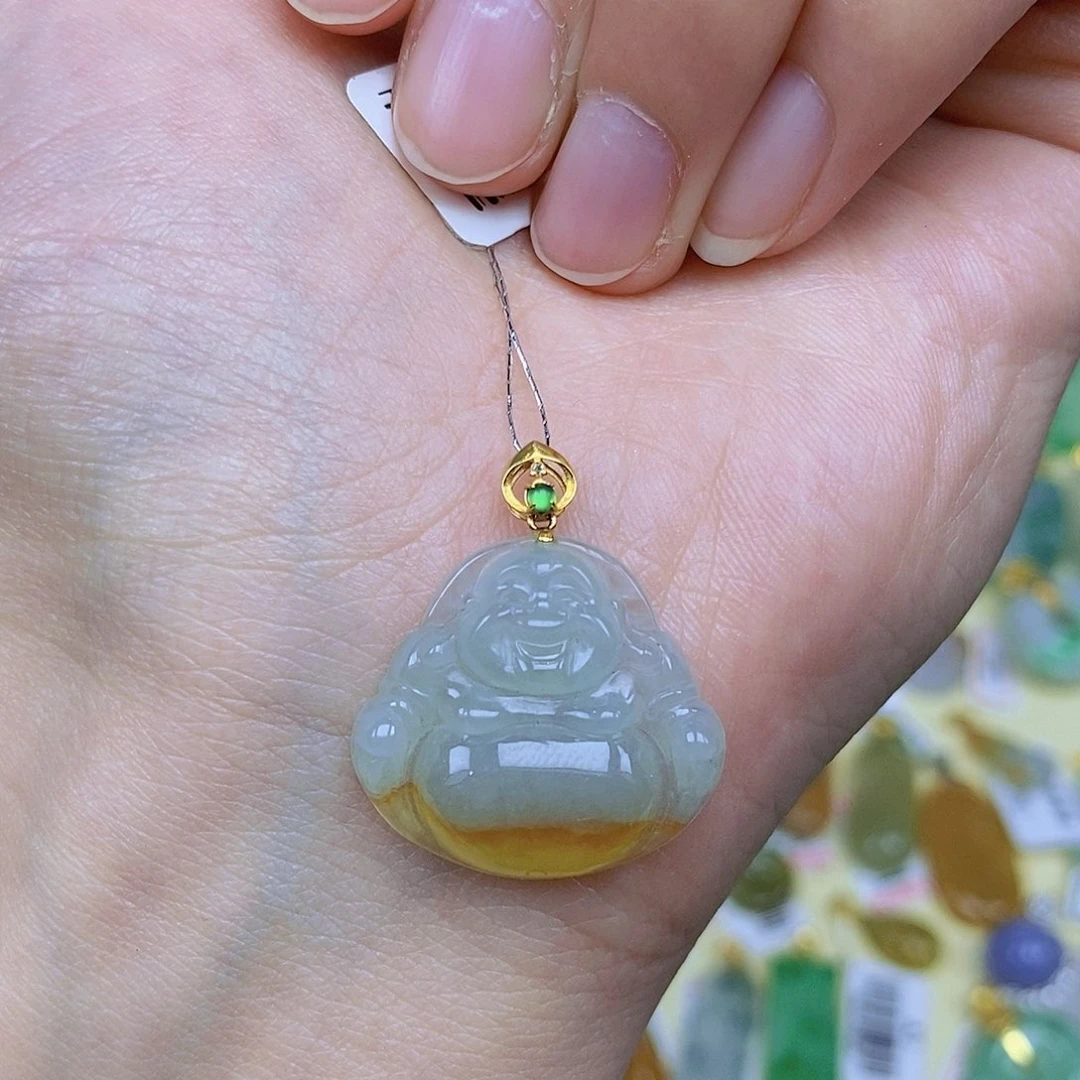 翡翠颈饰18K金镶嵌翡翠