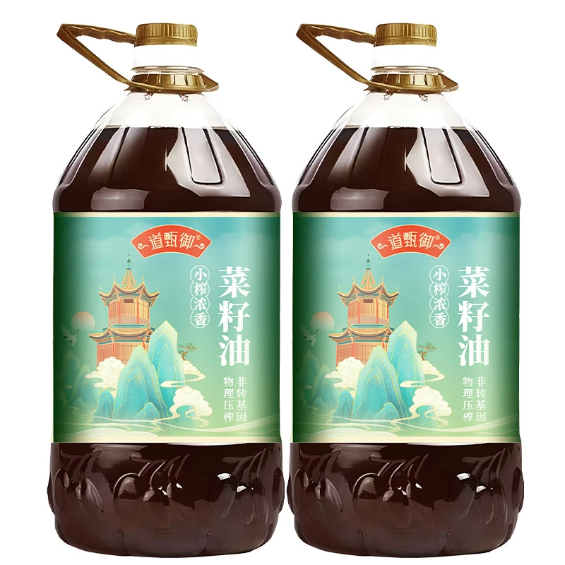 道甄御  农家非转基因小榨浓香菜籽油物理压榨健康食用油2.72L*2