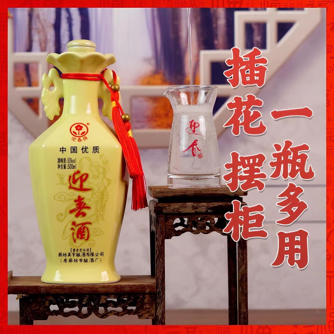 迎春双耳佳酿酒55度 白酒透明酱香型酿酒好酒礼盒装55度500