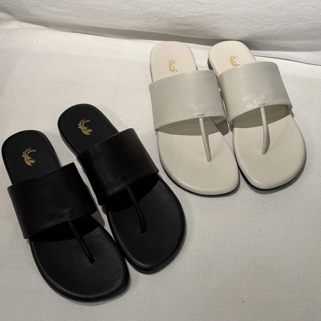 【塔鹿蕾】25年夏季时尚百搭真皮款脚背夹脚拖鞋360-3