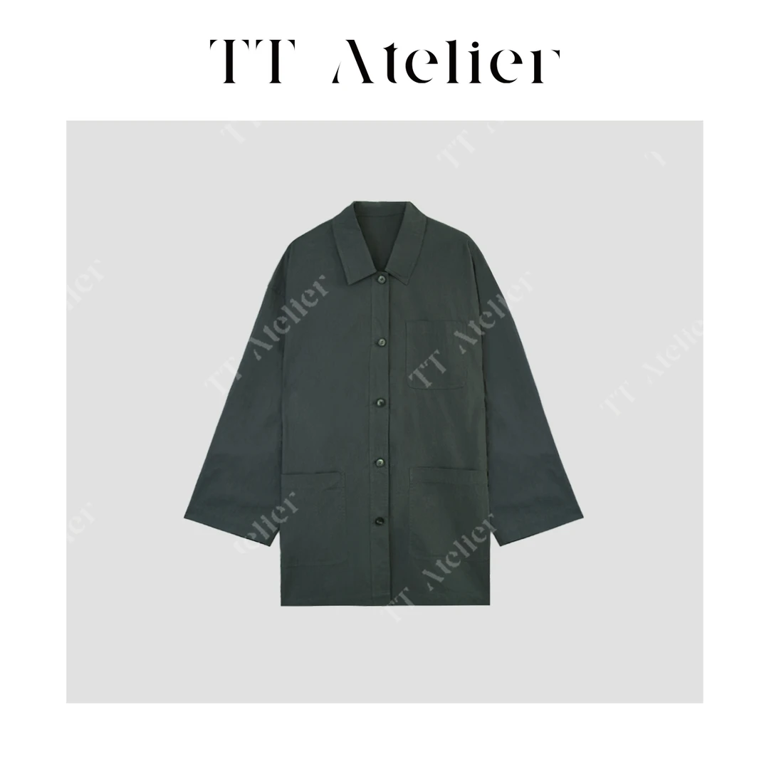 TT设计师【青鸾】休闲百搭宽松设计感小众纯色衬衫外套TT190334