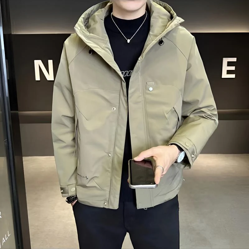 【夹棉加厚】2025新款男士二棉连帽夹克外套时尚防风款保暖冬季棉服
