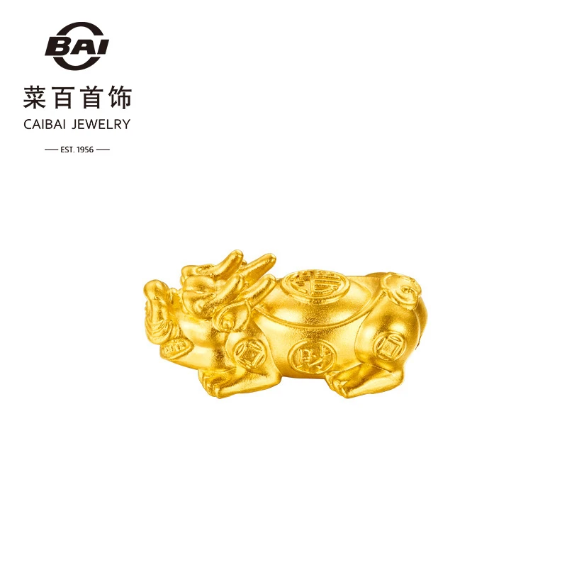 菜百传世系列古法黄金转运珠精致貔貅足金转运珠黄金转运珠