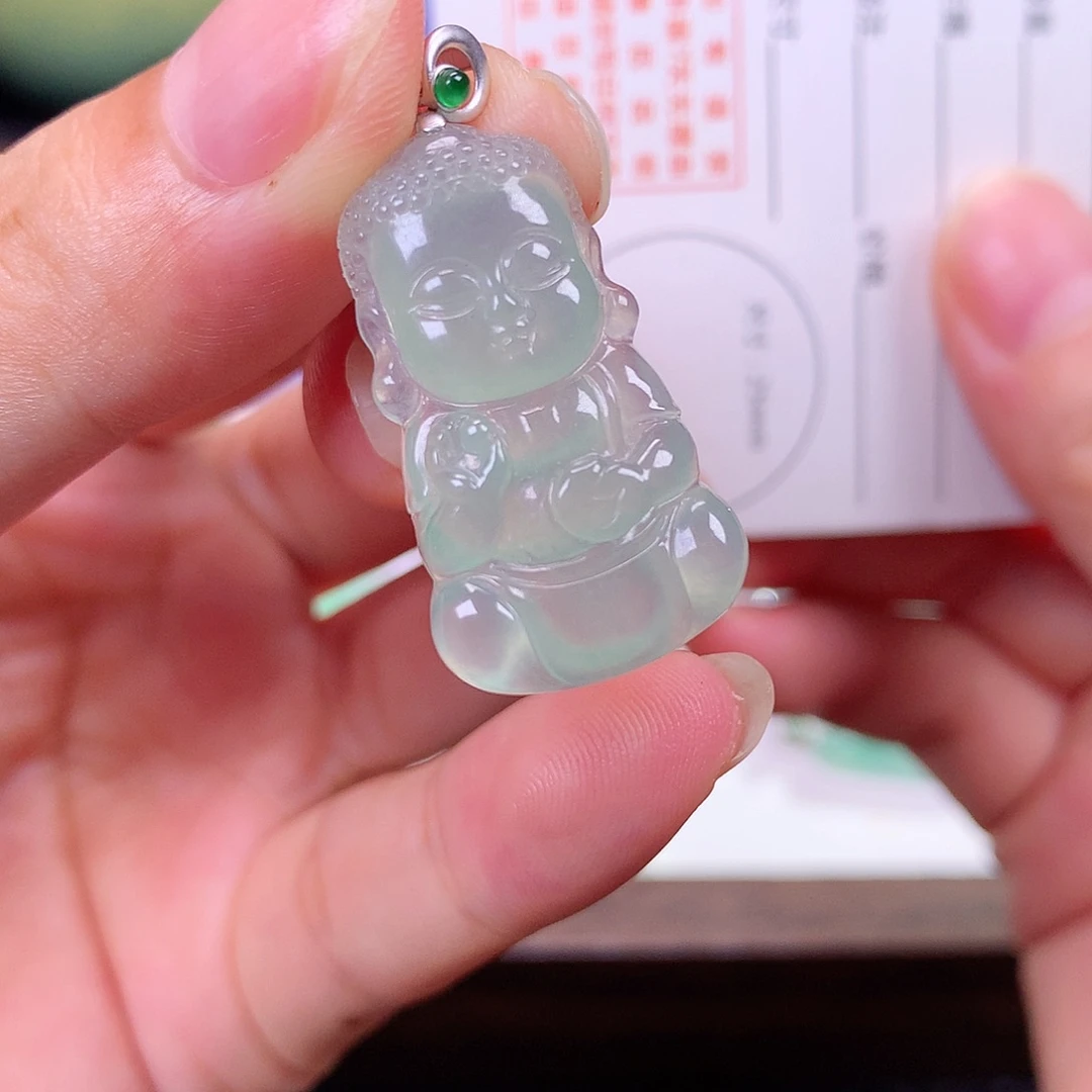 颈饰18K金镶嵌翡翠翡翠