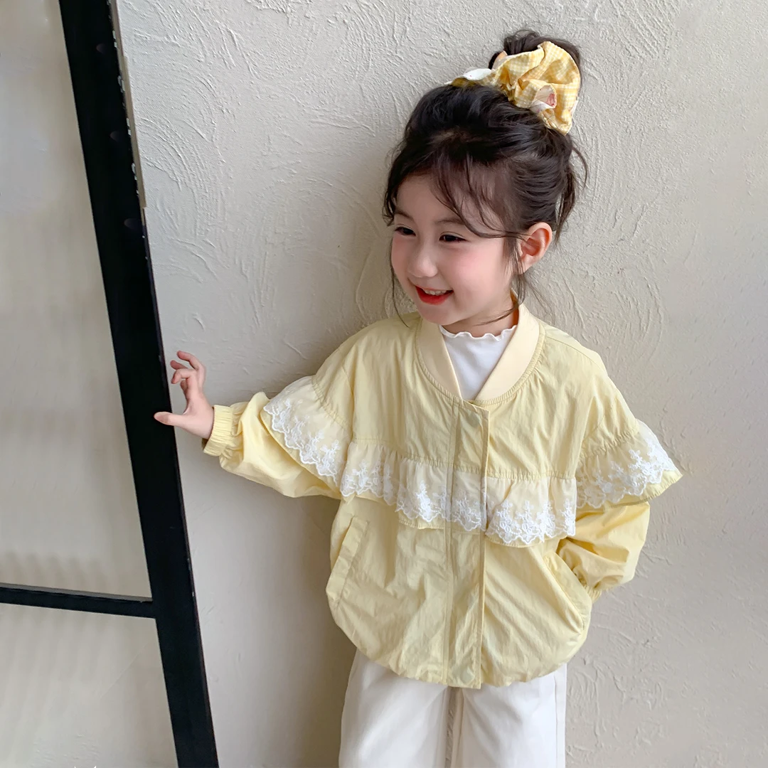 儿童秋装衣服新拉链棒球领C类常规秋季普通外套女童开衫韩版洋气