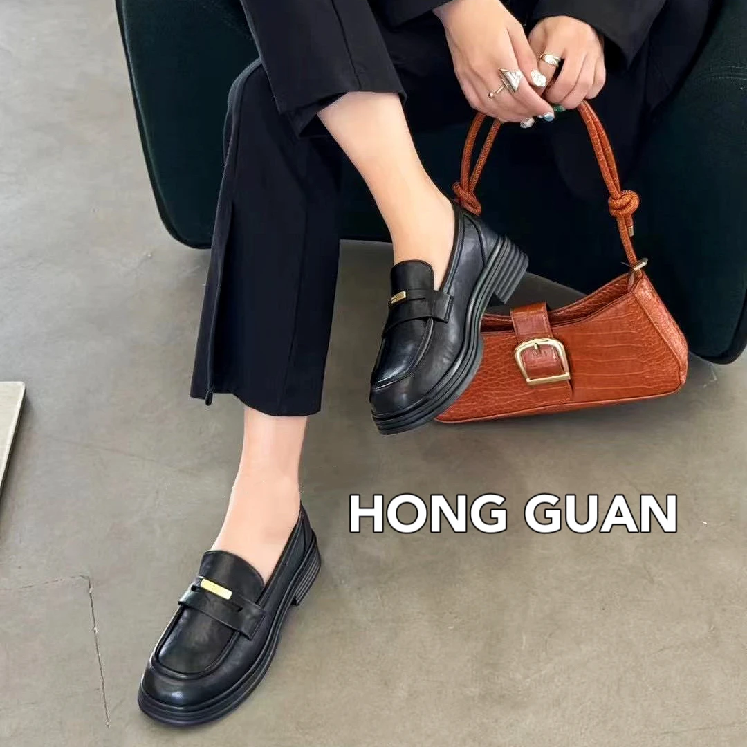 断码捡漏| 红冠软底皮鞋乐福鞋增高鞋百搭通勤鞋812-3