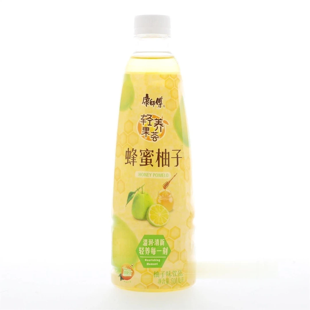 （049号）纯果乐康师傅 轻养果荟蜂蜜柚子柚子味饮品 500毫升/瓶
