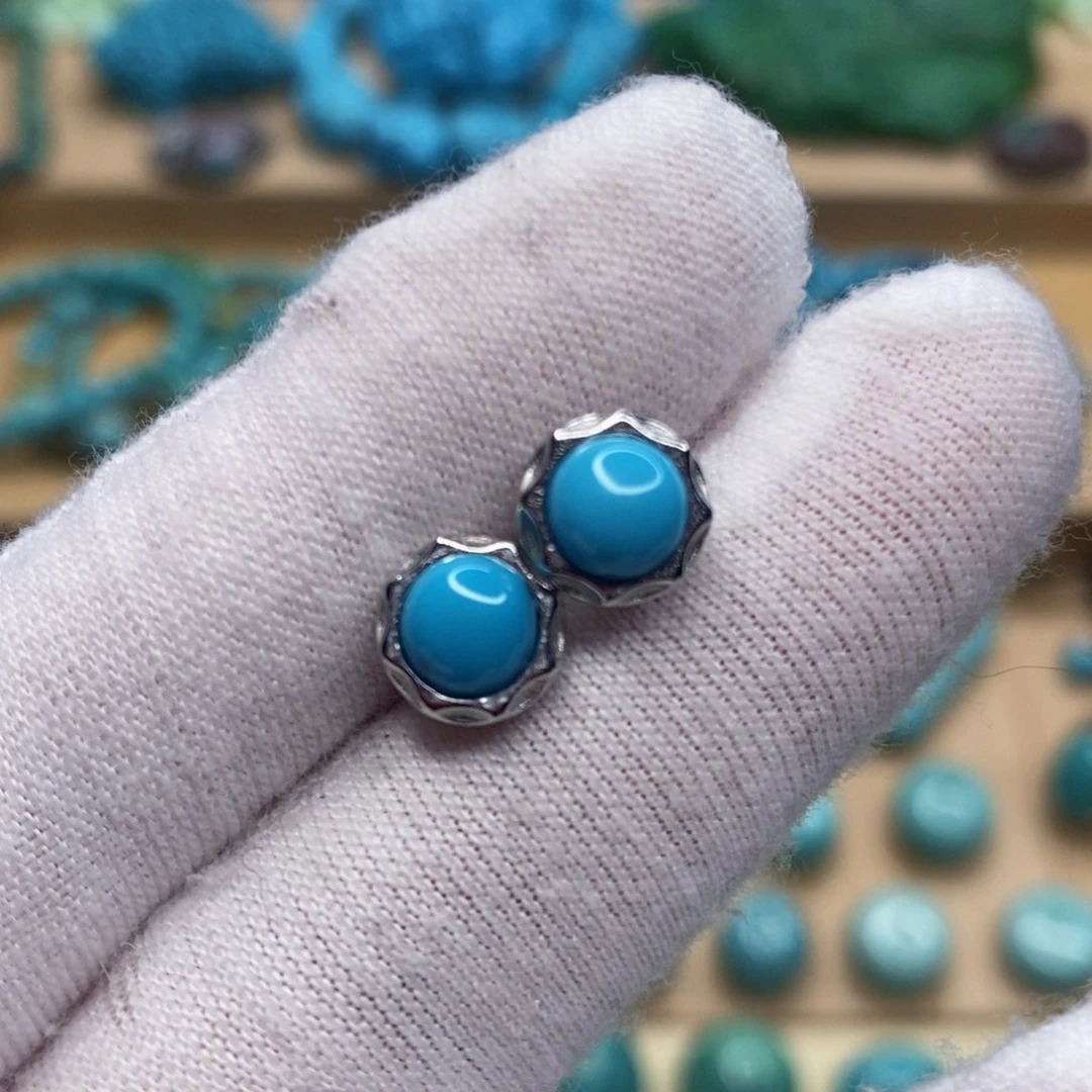 绿松石珠宝奇石银S925镶嵌