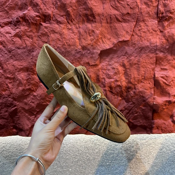 3322流苏平底单鞋韩版乐福鞋豆豆鞋圆头透气失序混搭风