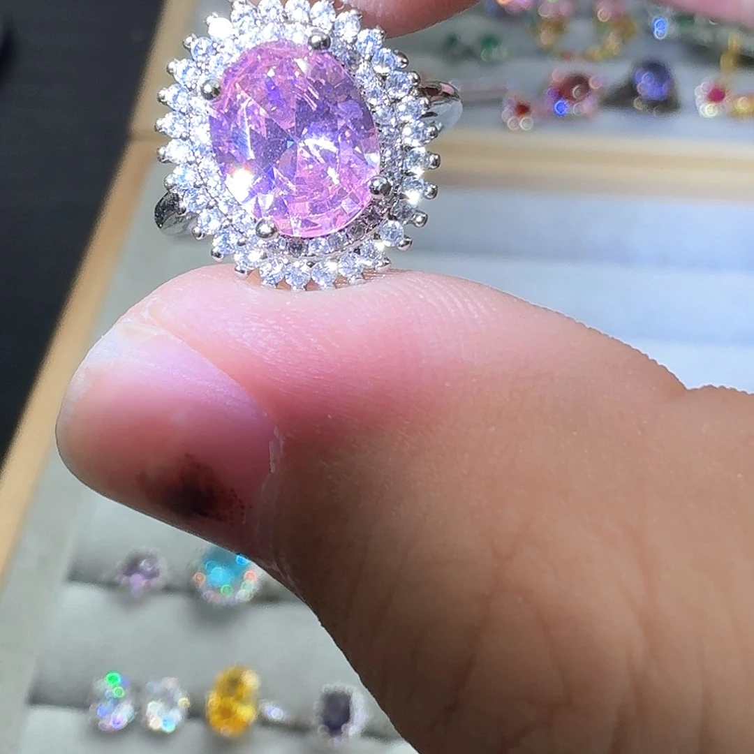 托帕石戒指银S925镶嵌