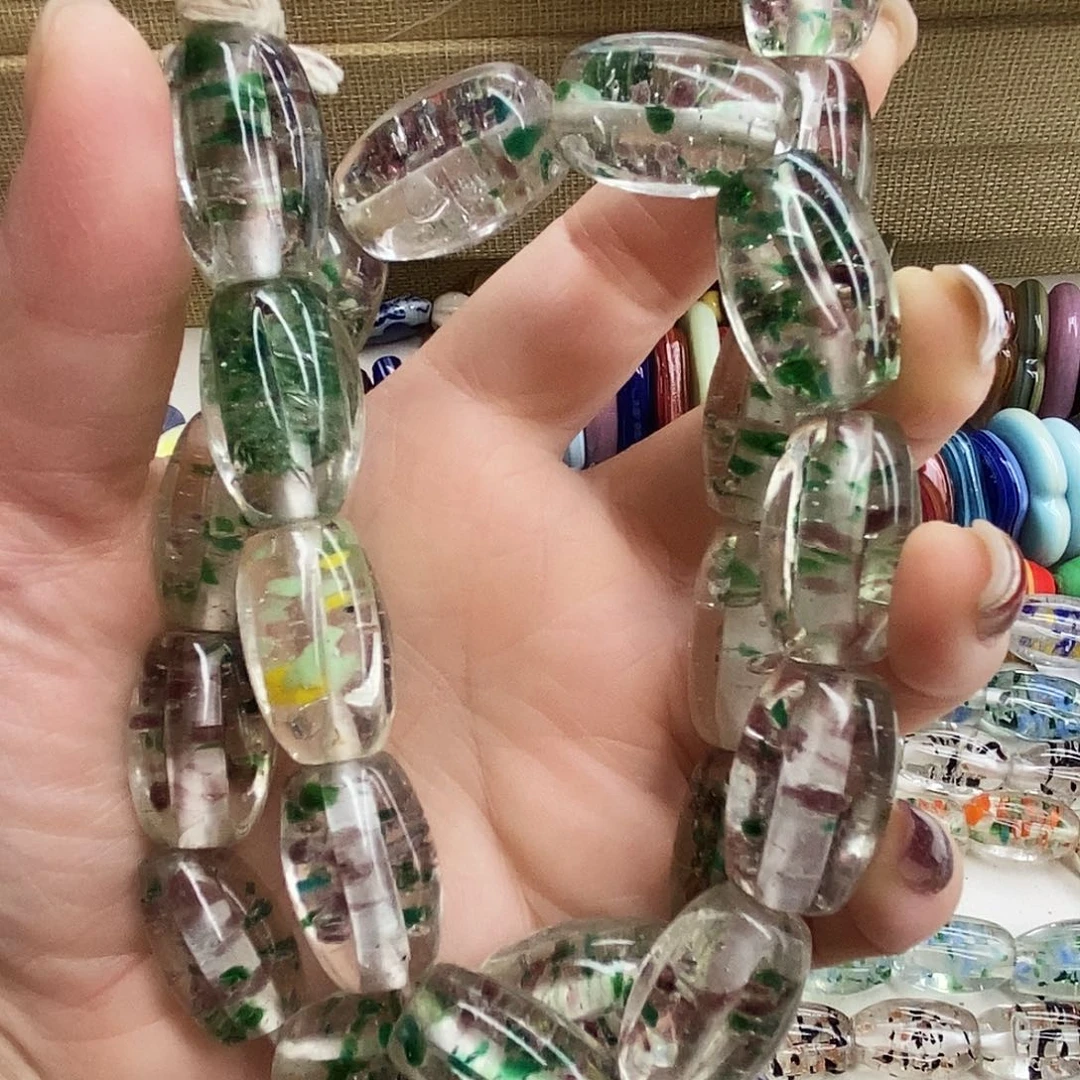 颈饰琉璃尼泊尔飘花瓜珠076