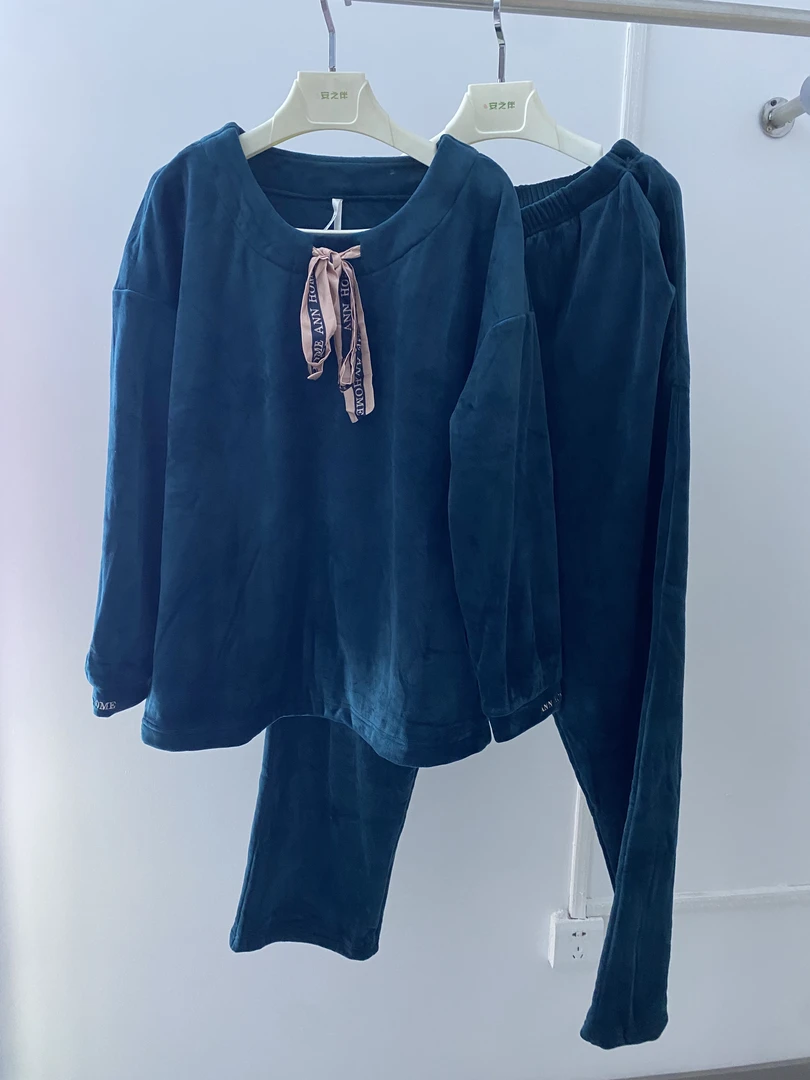 彩色品牌睡衣女士秋冬家居服20465