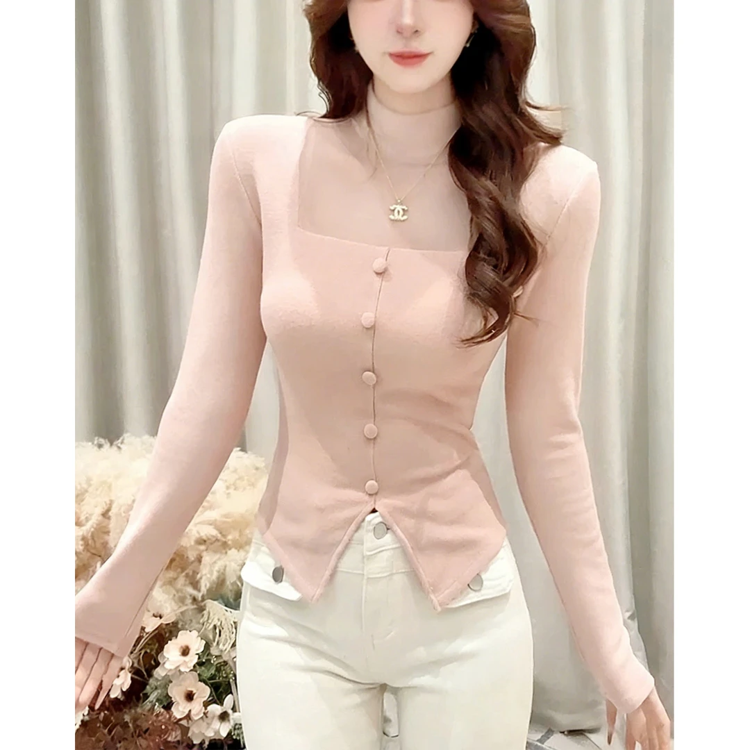 半高领温柔修身T恤女秋冬2025新款长袖内搭打底衫氛围感韩系上衣