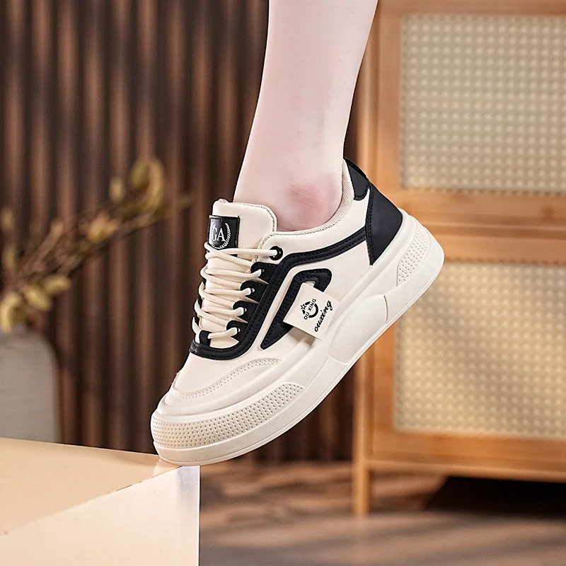 2025年新品时尚潮流低帮女鞋百搭厚底板女韩版鞋休闲潮流时尚女鞋