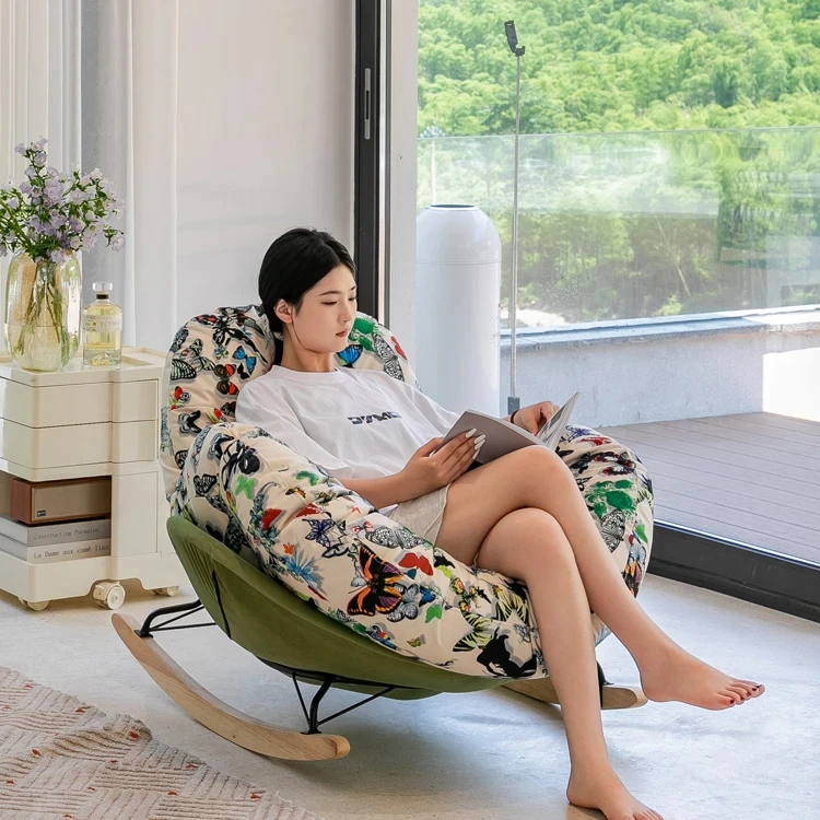 椅子轻奢沙发家用简约躺椅单人北欧美式创意女孩榻榻米两用日式