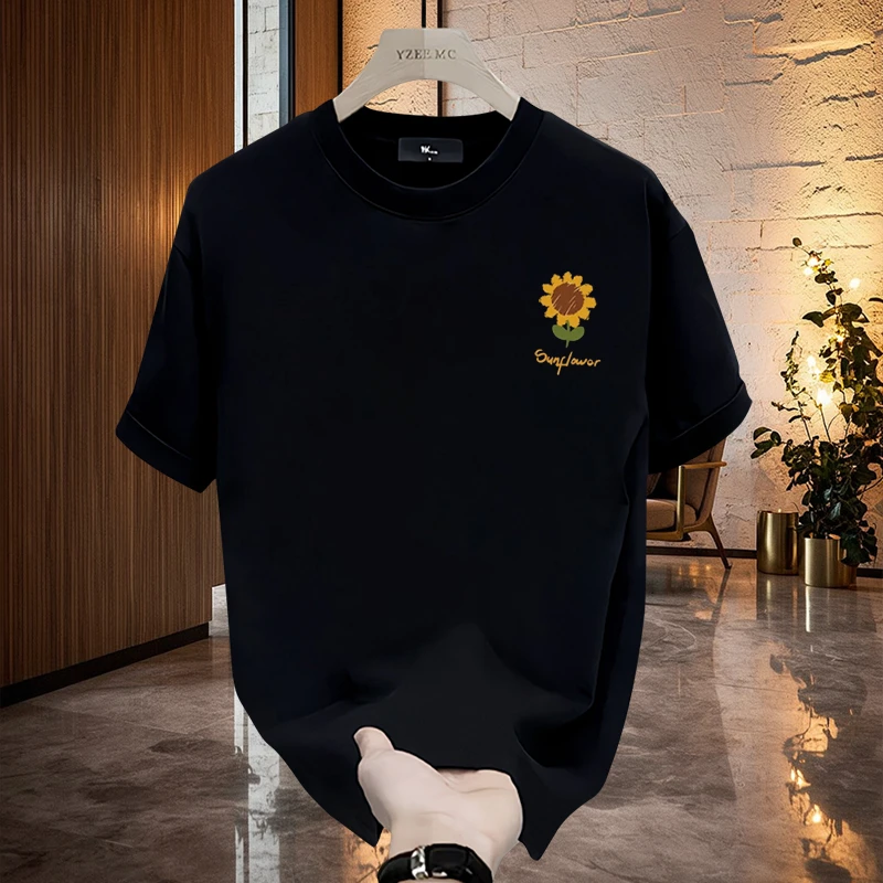 2025新款潮流痞帅潮牌印花宽松休闲重磅纯棉短袖T恤男女百搭上衣