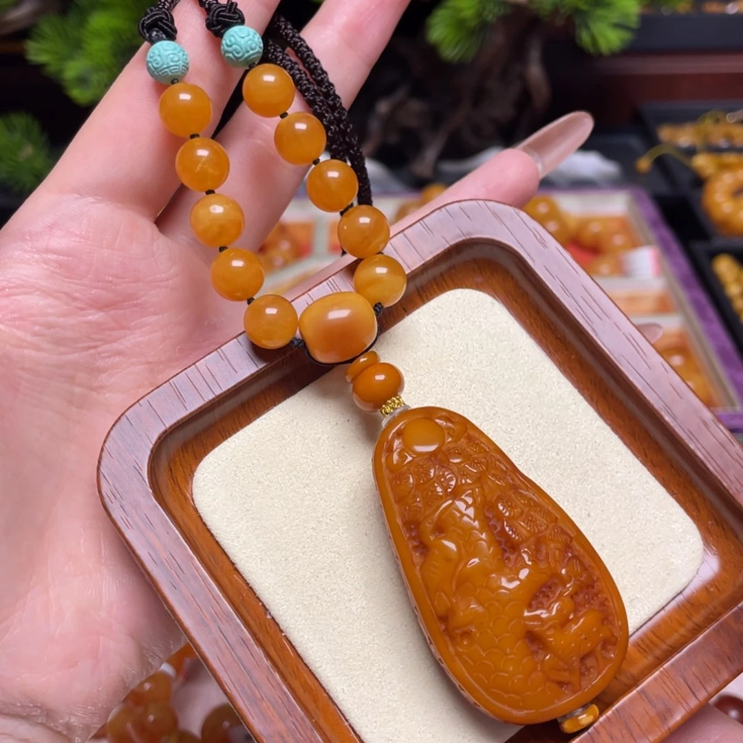 蜜蜡颈饰未镶嵌项链