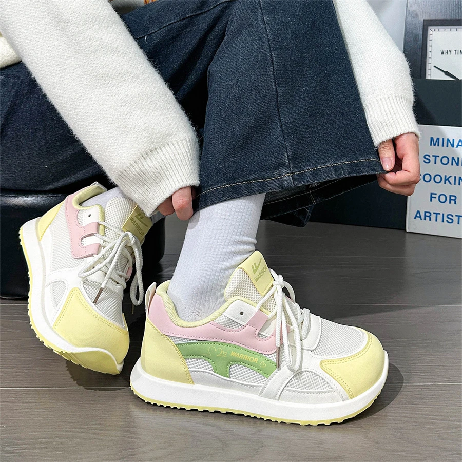 Warrior/回力网面老爹鞋女鞋2026春秋新款透气韩版学生休闲运动鞋