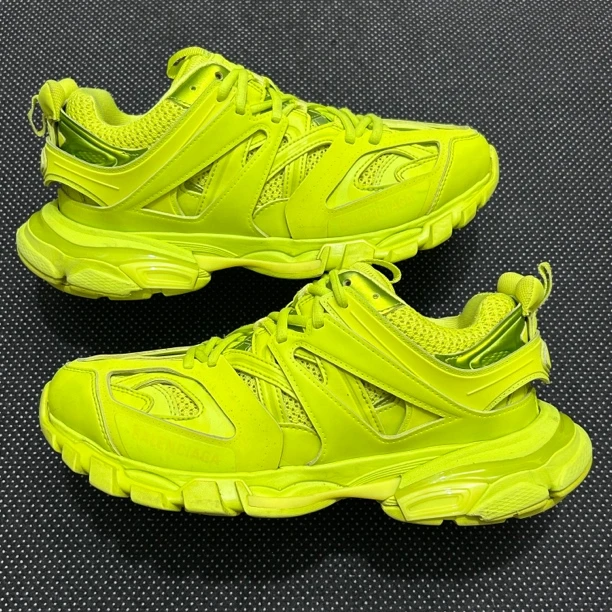 95新 Balenciaga/巴黎世家 41码 26cm track 荧光黄 老爹鞋