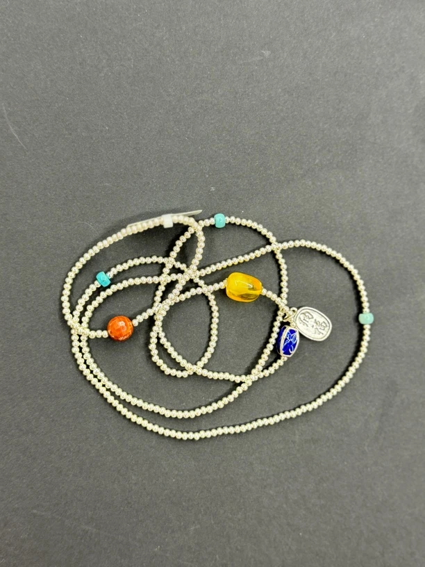 足银树脂手链 足银手工原创手链复古彩色手作百搭