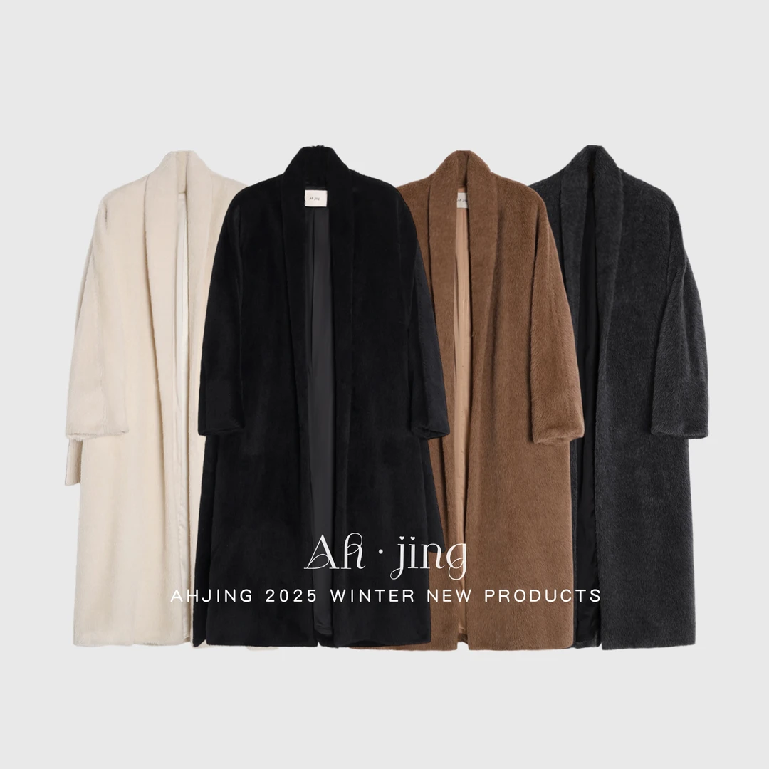 梓静 冬季新款 秘鲁阿尔巴卡经典中长款苏力大衣0047