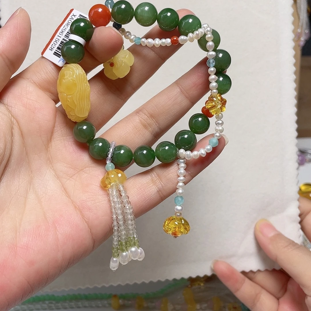 裸石琥珀未镶嵌蜜蜡手串