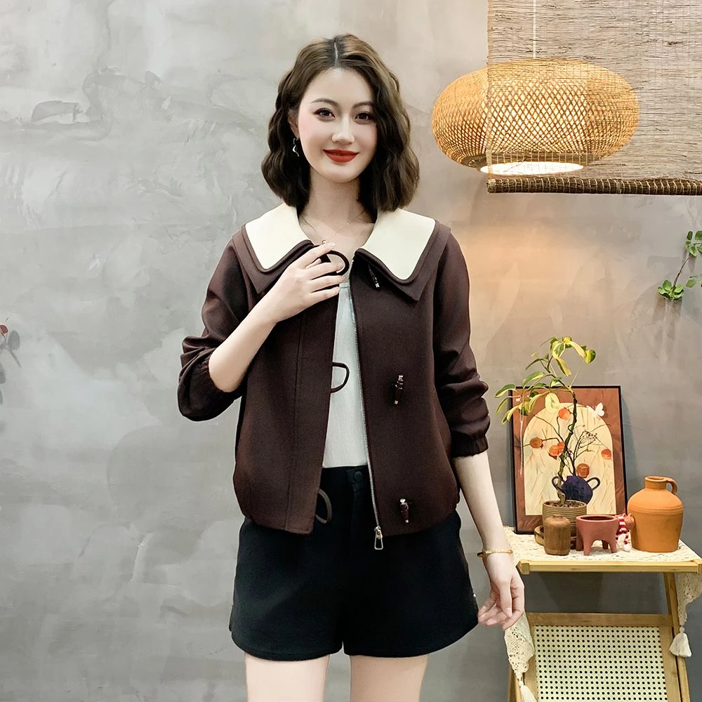 轻奢韩版拼接2025春季新款设计感百搭休闲显瘦减龄外套潮翻领