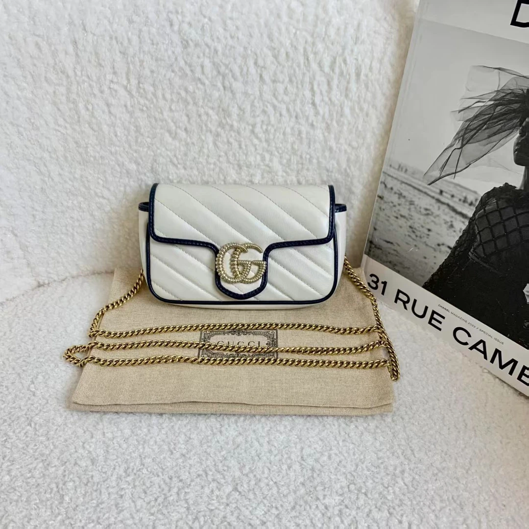 99新 GUCCI/古驰 壹臻/蓝白拼色马蒙mini 12085088