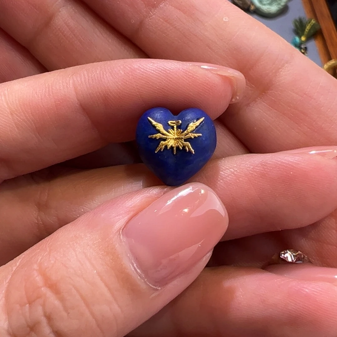 18K金镶嵌青金石配件