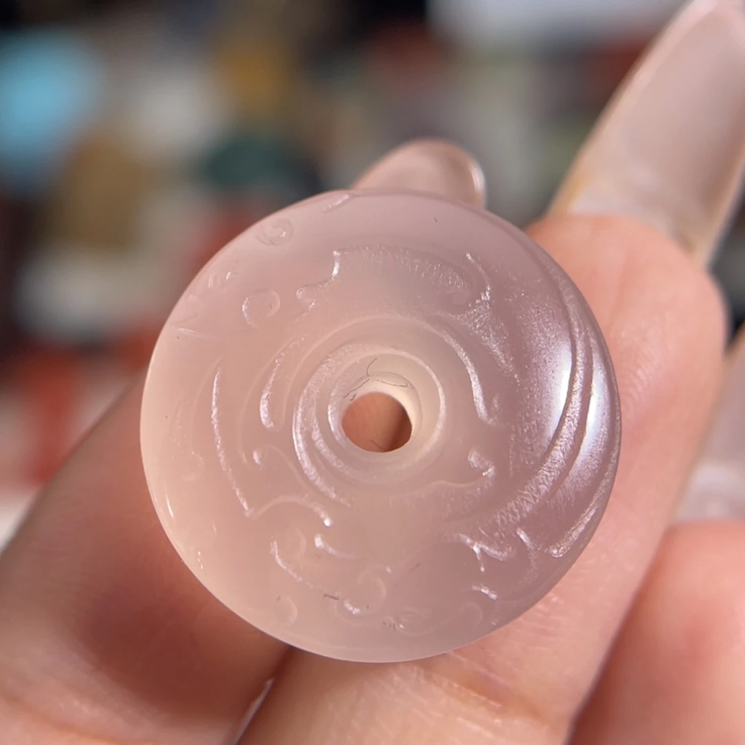 玛瑙/玉髓未镶嵌玉璧19.7x6.4mm 不换退