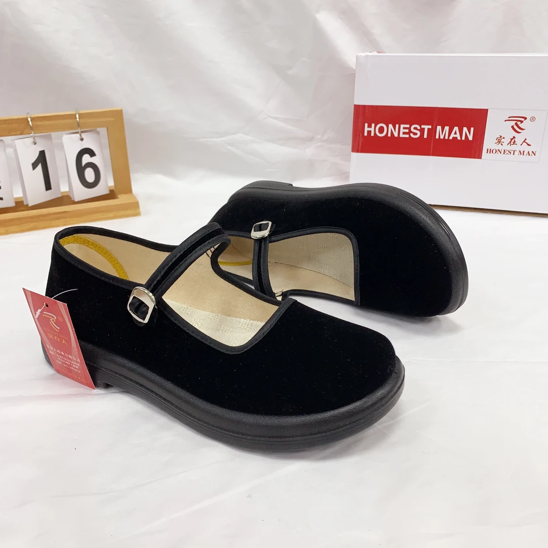 老北京工艺布鞋女士百搭一字带工艺布鞋