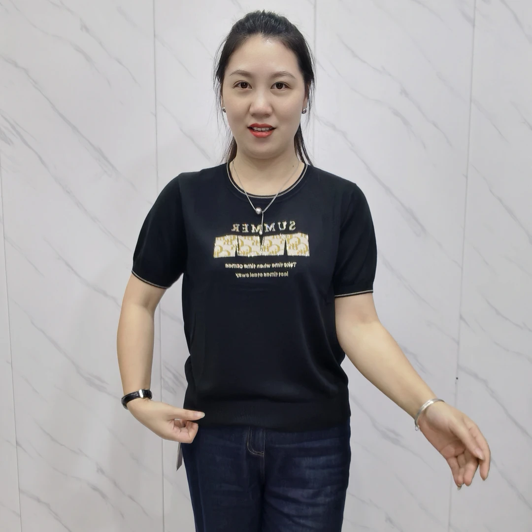 新款时尚洋气百搭圆领针织衫6326