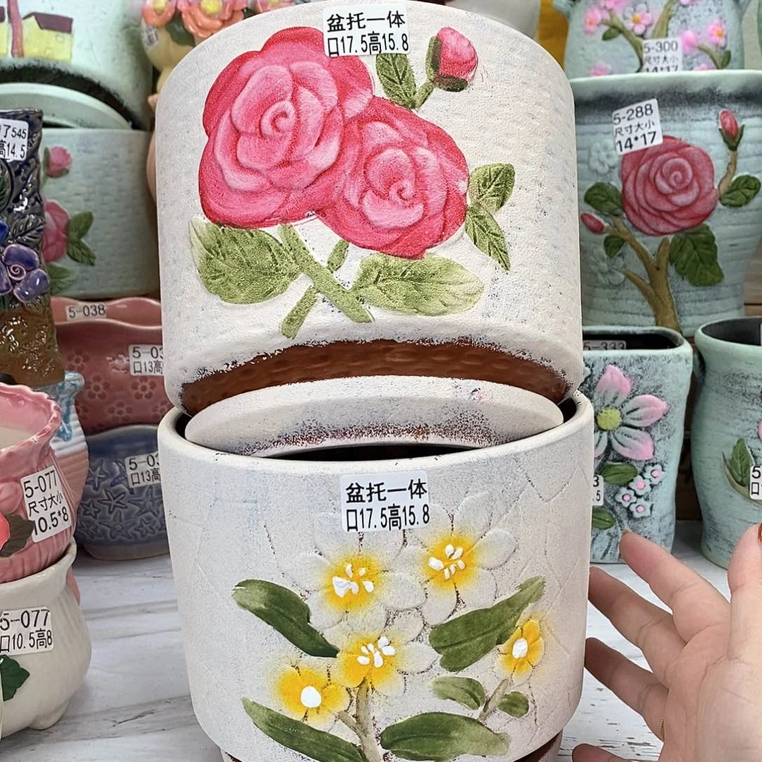 陶瓷@花盆@底部有孔@@583868183
