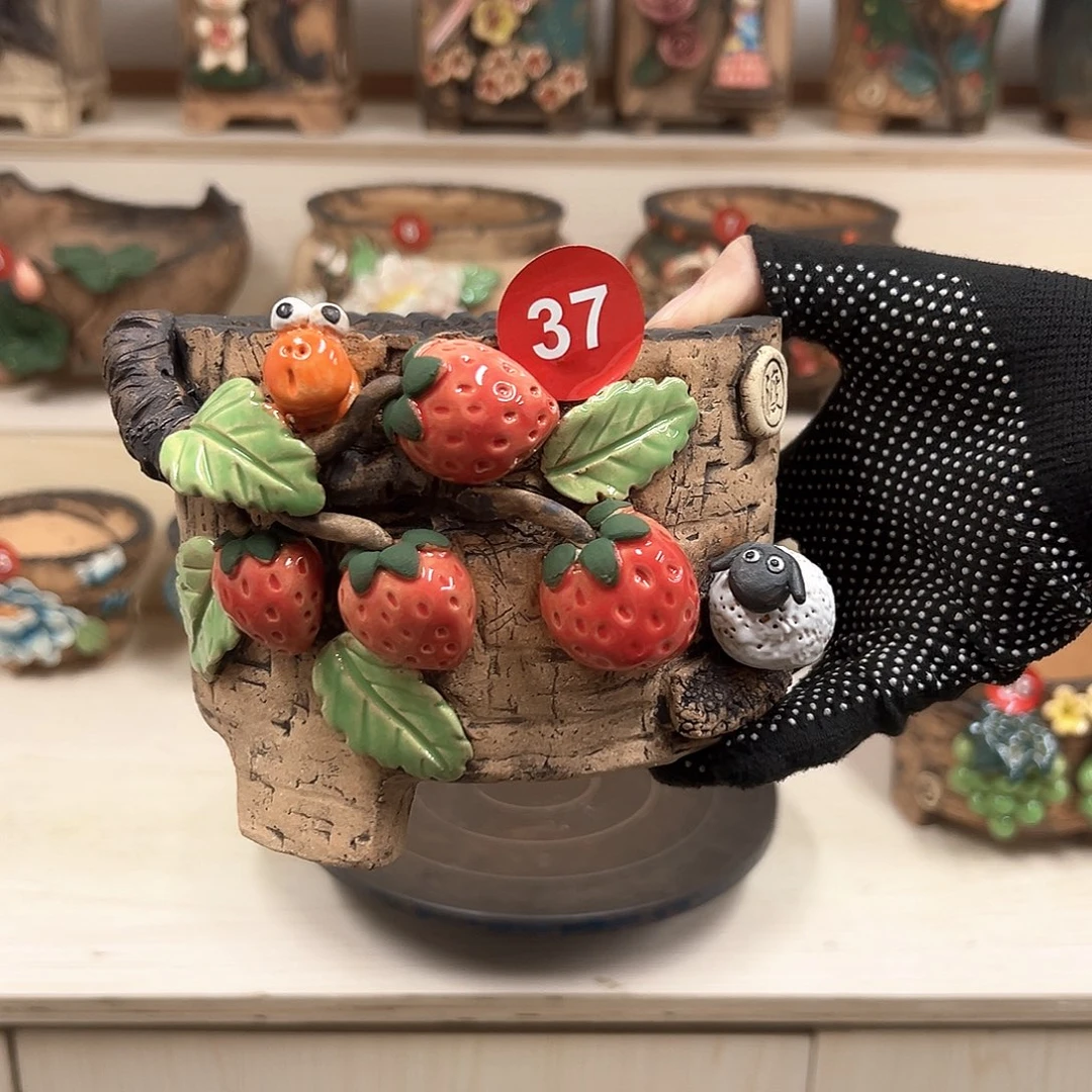 紫砂花盆37号内口11外高11