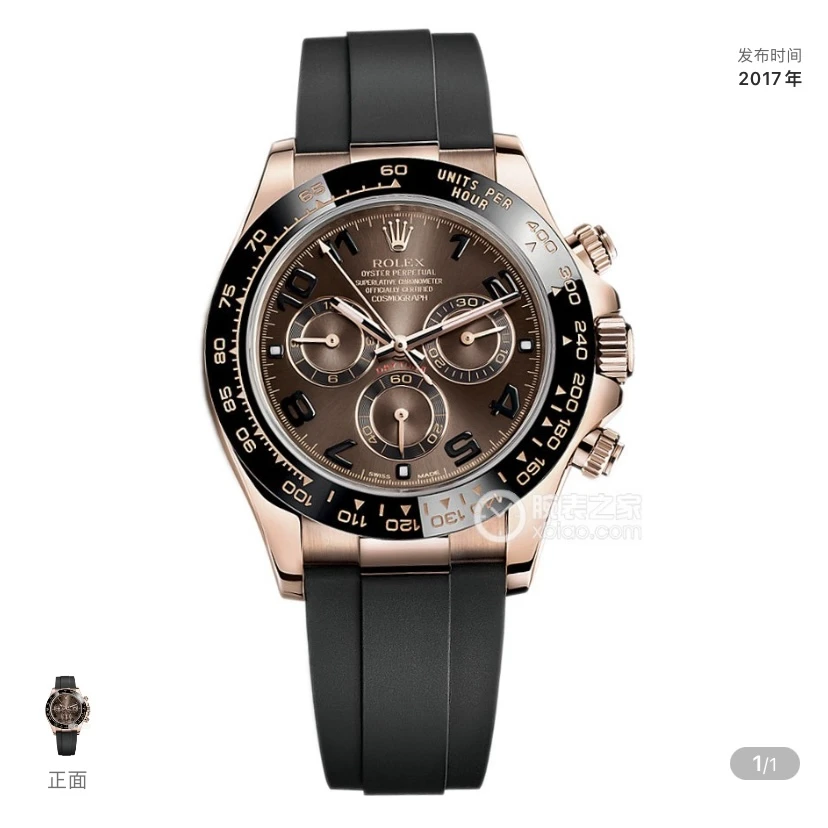 99新 Rolex/劳力士 18年全套116515迪通拿咖啡色盘40玫瑰金