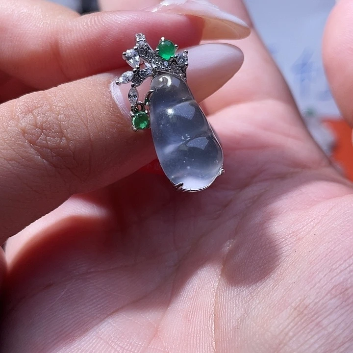 石英质玉银S925镶嵌颈饰