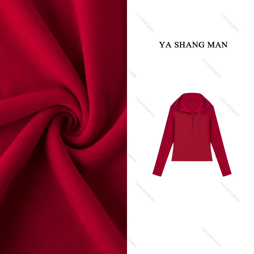 【新年战袍】升级加厚连帽双面德绒 锁温自 发热半拉链上衣 25109