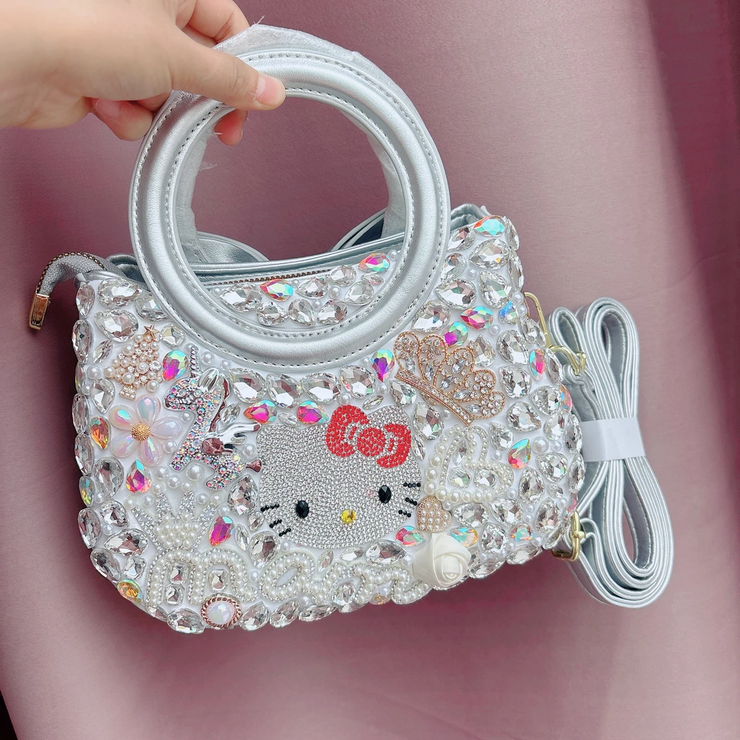 324手工DIY定制镶钻重工撞色可手提斜挎大容量包个性百搭潮流