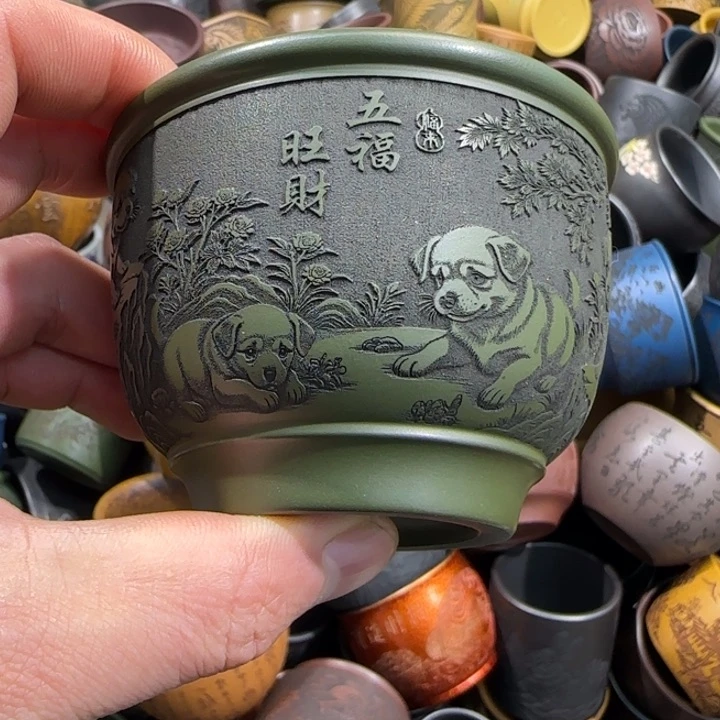 茶杯绿泥全手工制作工艺