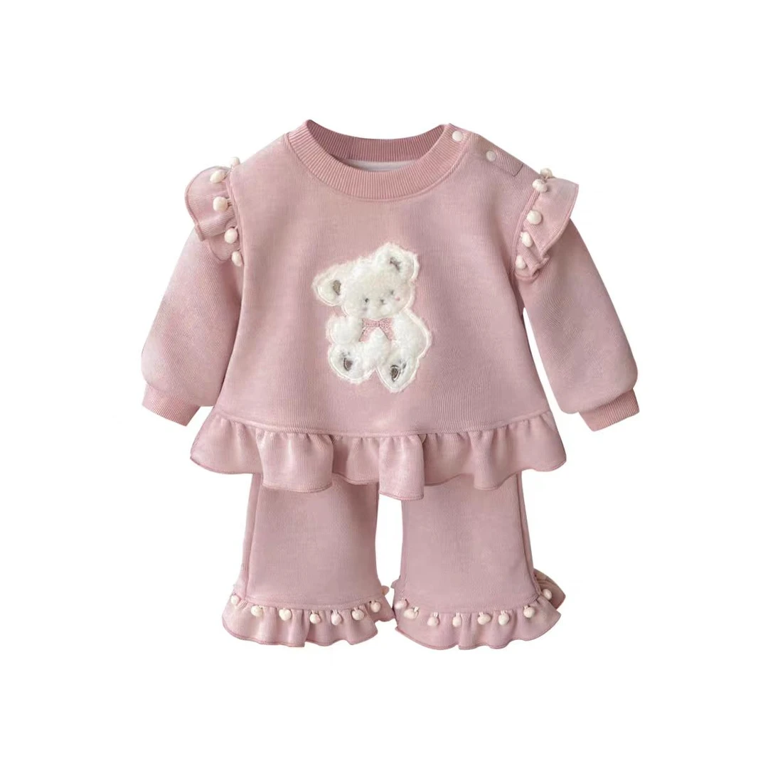 1017加绒小熊球球套装（以直播衣服为准婴幼儿衣服B17