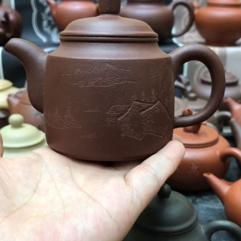 茶壶紫砂紫泥德中
