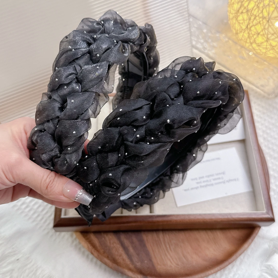 带齿高颅顶新款设计师款定制发箍黑色加宽遮白发早春2025韩国头箍