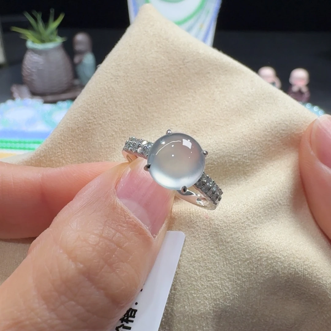 翡翠18K金镶嵌手链炸光戒指