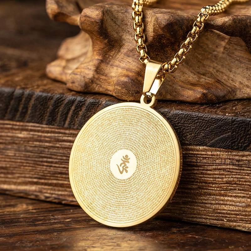 钛钢项链 楞严咒佛经吊坠男女福牌挂件结缘饰品大随求咒挂饰