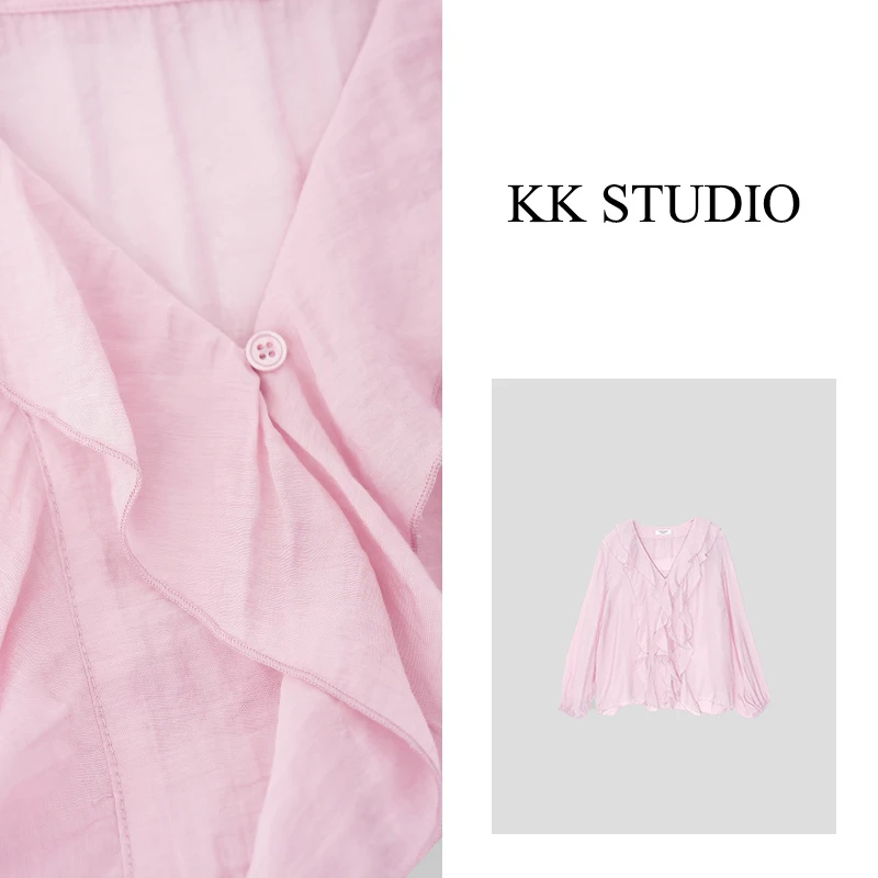 淇老板KK Studio夏季新款时尚百搭休闲宽松长袖衬衫9128