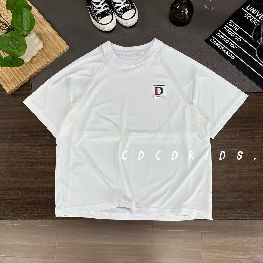 川度2566儿童夏季透气速干衣休闲双层圆领设计百搭速干衣短袖T恤