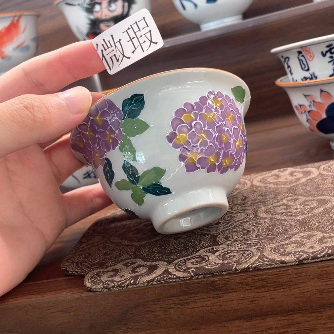 釉下手绘茶具微瑕