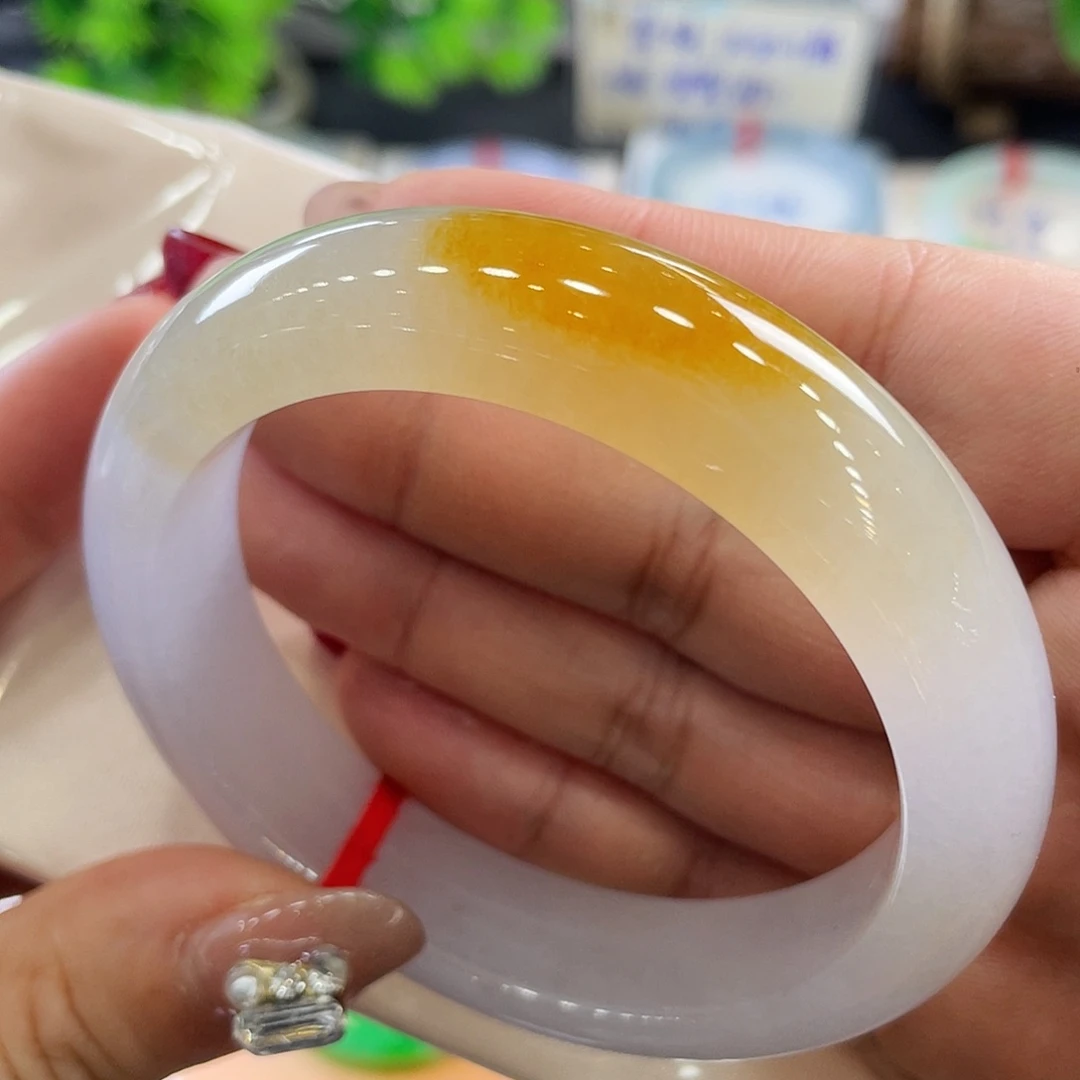 未镶嵌手镯翡翠51号双生黄56圈毕业